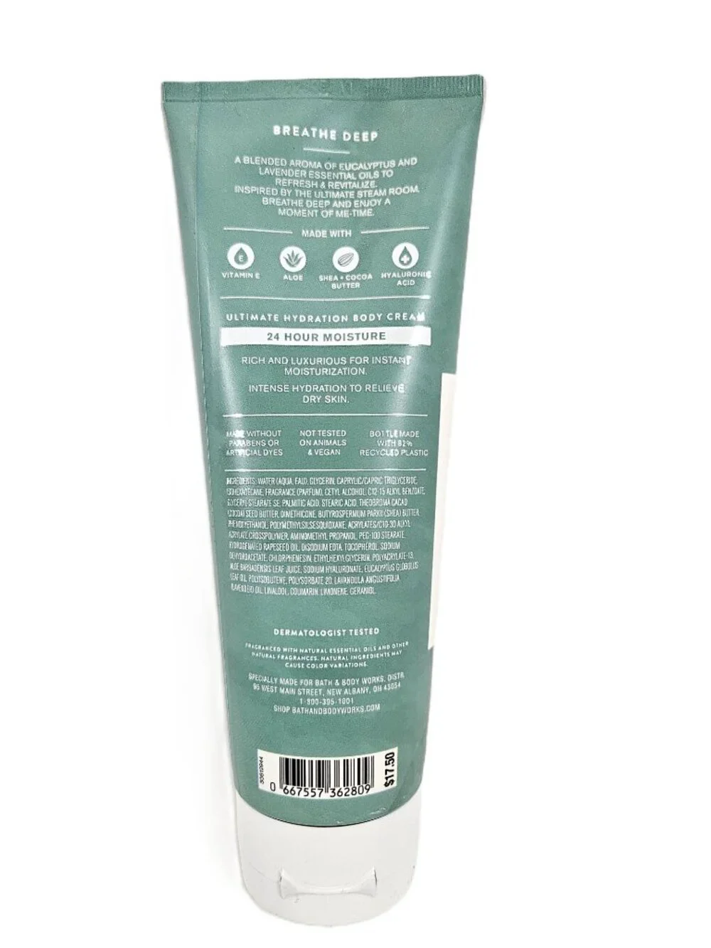 New Bath & Body Works Breathe Deep Eucalyptus Lavender Body Cream Aromatherapy